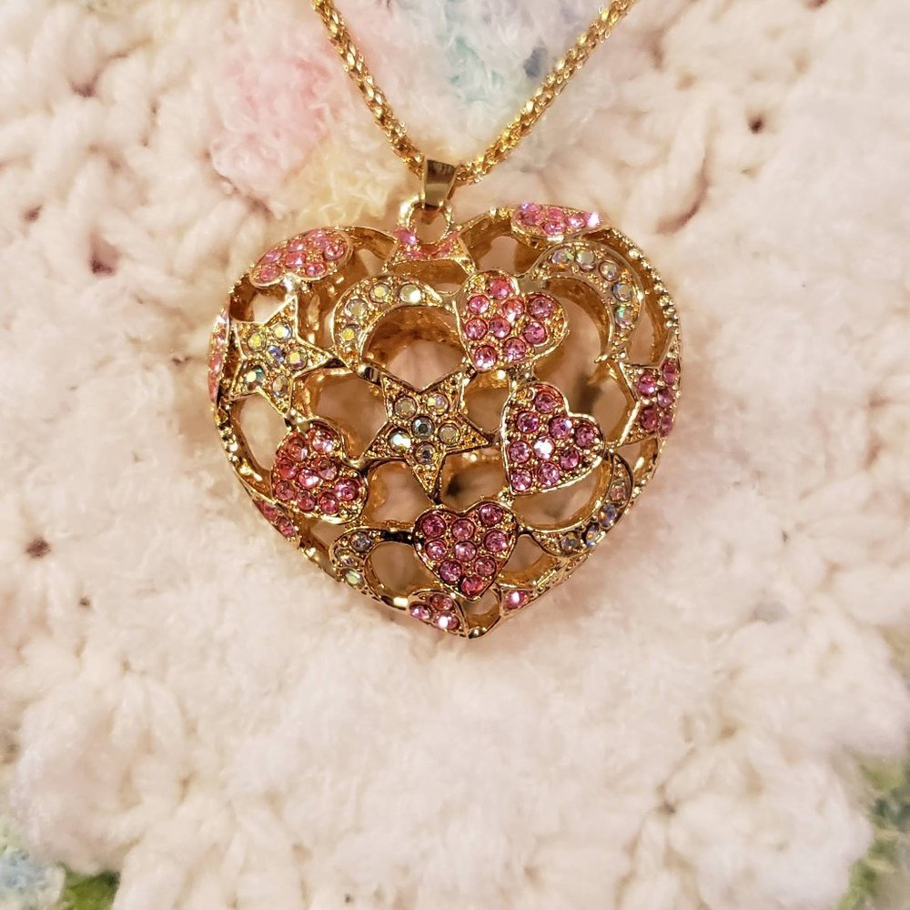 NEW Heart Pendant Gemstone Necklace